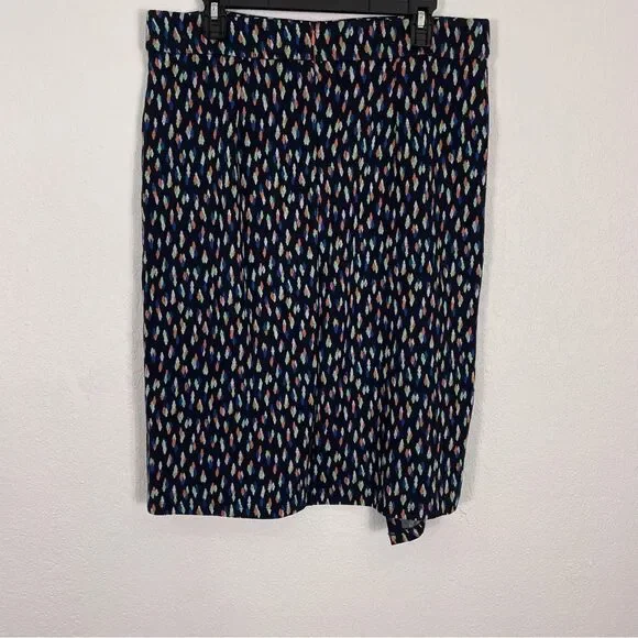 Maeve by Anthropologie Black with Orange, Blue, & Green Patterned Pencil Skirt - Picture 2 of 6